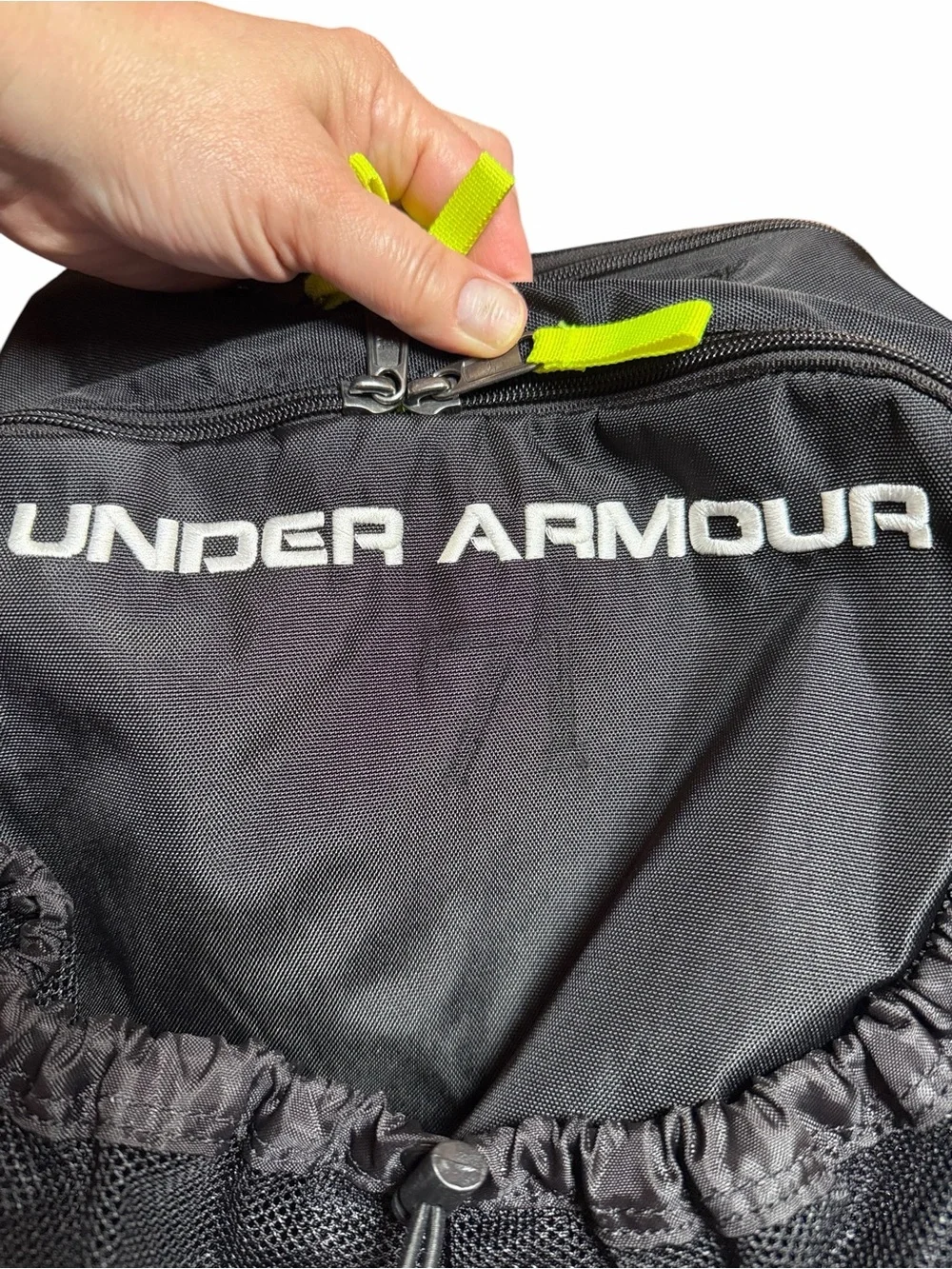 Under Armour Storm Black & Neon Yellow Striker Soccer ball Backpack